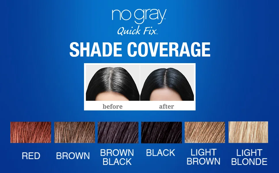 No Gray Quick Fix Light Brown Instantly Hide Gray Roots Easy to Use 3 Comb Applicator Compact & Travel Friendly - shade coverage