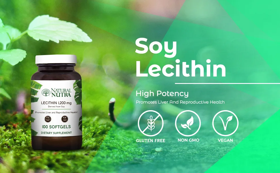 Natural Nutra Soy Lecithin Dietary Supplement, Support Brain Functioning, Liver Performance and Reproductive Health, Infant Development, Boost Brain Functioning, Gluten-Free, Non GMO, 100 Softgels 100 Count (Pack of 1) - Natural Nutra Soy Lecithin Dietary Supplement