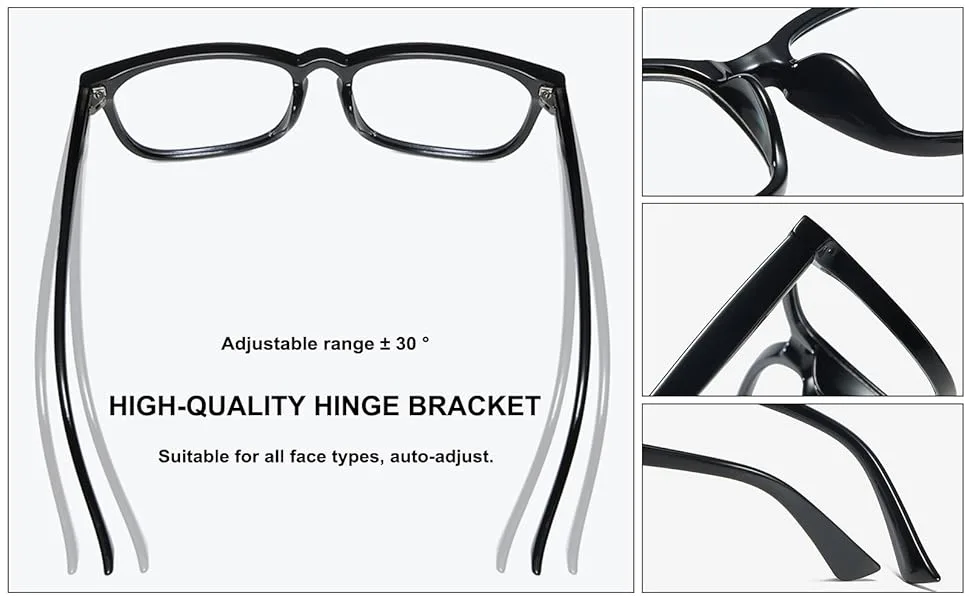Women Blue Light Blocking Reading Glasses Men Computer Eyeglasses Square Frame Readers Glasses Clear 1.25 x - clear frame reading glasses