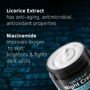 Ustraa Night Cream - De-tan & Anti-aging 50g - licorice extract, niacinamide