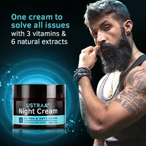 Ustraa Night Cream - De-tan & Anti-aging 50g - One Cream to solve all issues