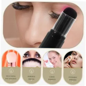 Foundation plastic cosmetic Push type travel makeup portable refillable powder brush Dense Foundation Brush - product information 4