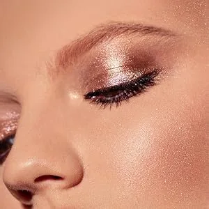Single Eyeshadow Compact Shimmer Glitter Metallic Warm Eye Shadow and Highlighter - Long Lasting Blendable Vegan Cruelty-free Cream Eyeshadow - Rose Gold Brown Silver Sparkle - Shimmer Eyeshadow