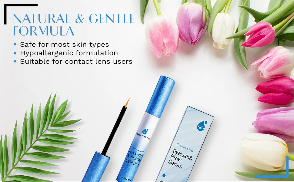 Natural Eyelash Growth Serum and Brow Enhancer to Grow Thicker, Longer Lashes for Long, Luscious Lashes and Eyebrows (Eyelash Growth Serum 3mL) - advanced formula