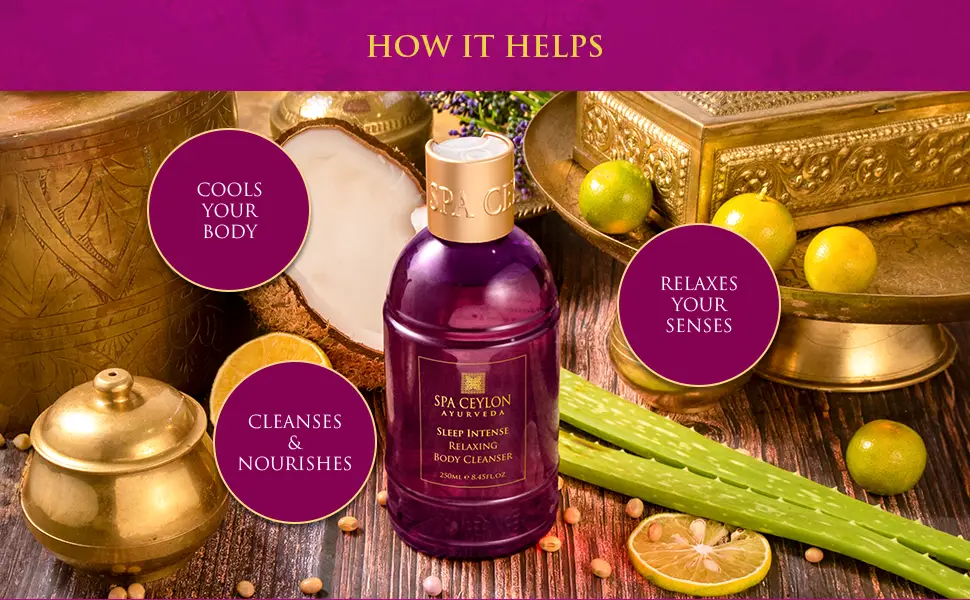 SPA CEYLON Sleep Intense Relaxing Body Cleanser | Ayurvedic Herbal Liquid Soap with Essential Oils | Shower Gel | Bath Products - How it Helps