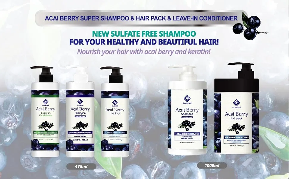 Elabore Acai Berry Leave-In Conditioner 16.06 fl.oz/ 475ml - ACAI MAIN