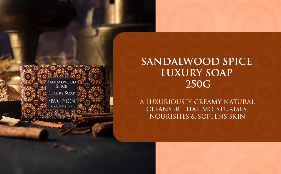 SPA CEYLON Sandalwood Spice Luxury Soap | Herbal Soap | Bath Soap | All Natural | for All Skin Types - soap
