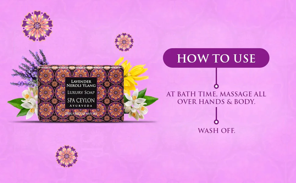 SPA CEYLON Lavender Neroli Ylang Luxury Soap | Bath Soap | natural soap | Moisturizing Bar | All Natural Soap | Suitable for All Skin Types - soap