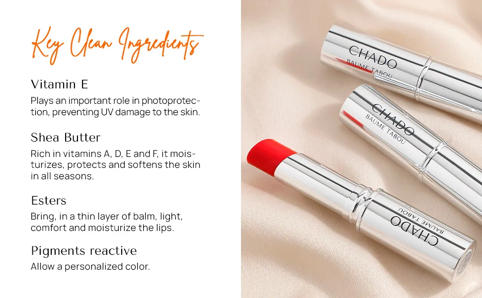 CHADO Cosmetics Baume Tabou Tinted Lip Balm Red - clean ingredients