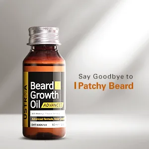 Ustraa Beard Growth Oil Advanced - 2oz - For Patchy Beard With Redensyl DHT Booster Nourishment & Moisturization No Harmful Chemicals - Say Goodbye to Patchy Beard