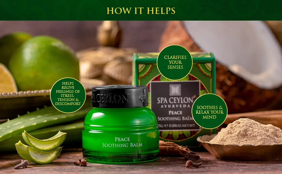 SPA CEYLON PEACE Soothing Balm | Instant Cooling Relief | Natural & Silicone-Free | Paraben-Free | Suitable for all skin types - balm