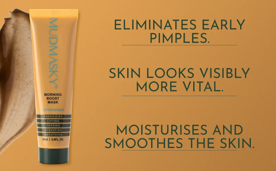 MUDMASKY Morning Boost Mask 60ml / 2.0 FL. OZ.  - mudmasky morning boost mask benefits