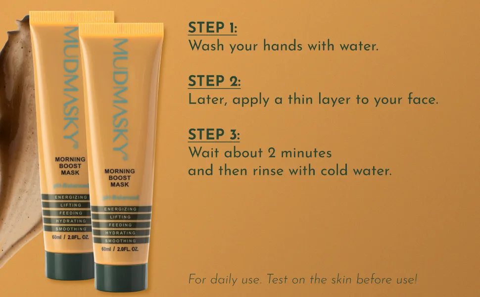 MUDMASKY Morning Boost Mask 60ml / 2.0 FL. OZ.  - mudmasky morning boost mask how to use