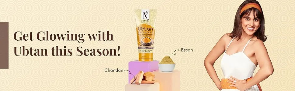 Nutriglow Natural s Ubtan Face & Body Scrub with Besan Moong Powder for Tan Removal 100g Multicolor - NutriGlow