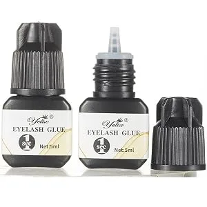 Professional Eyelash Glue - Strong Bonding and Premium Lash Glue Adhesive for Individual Eyelash Extensions 1-2 Second Fast Drying Time 6-7 Weeks Retention (5ml) JS-001 - glue for individual eyelash