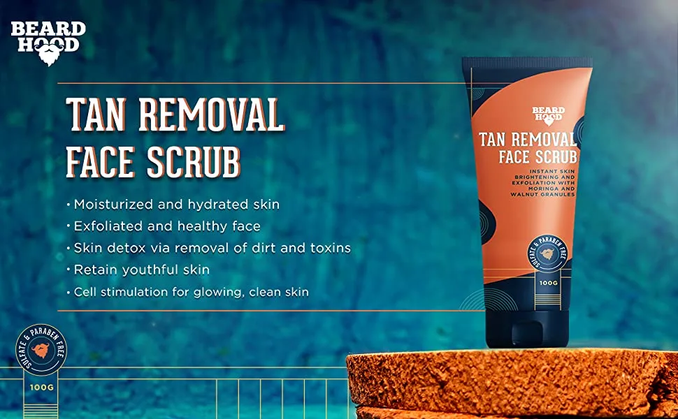 Beardhood Tan Removal Face Scrub 3.5 Ounce/100Gram - product information 2