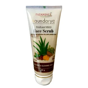 Patanjali Saundarya Face Scrub Multani Mitti (Fuller's Earth) 60 gm / 2.02 fl oz - patanjali multani mitti face scrub
