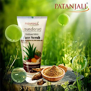 Patanjali Saundarya Face Scrub Multani Mitti (Fuller's Earth) 60 gm / 2.02 fl oz - patanjali multani mitti face scrub