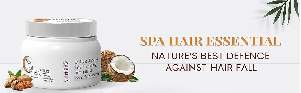 Nutriglow Hair Spa Cream With Volumizing & Shine Lock Formula For Weak & Frizzy Hair 300g White - NutriGlow