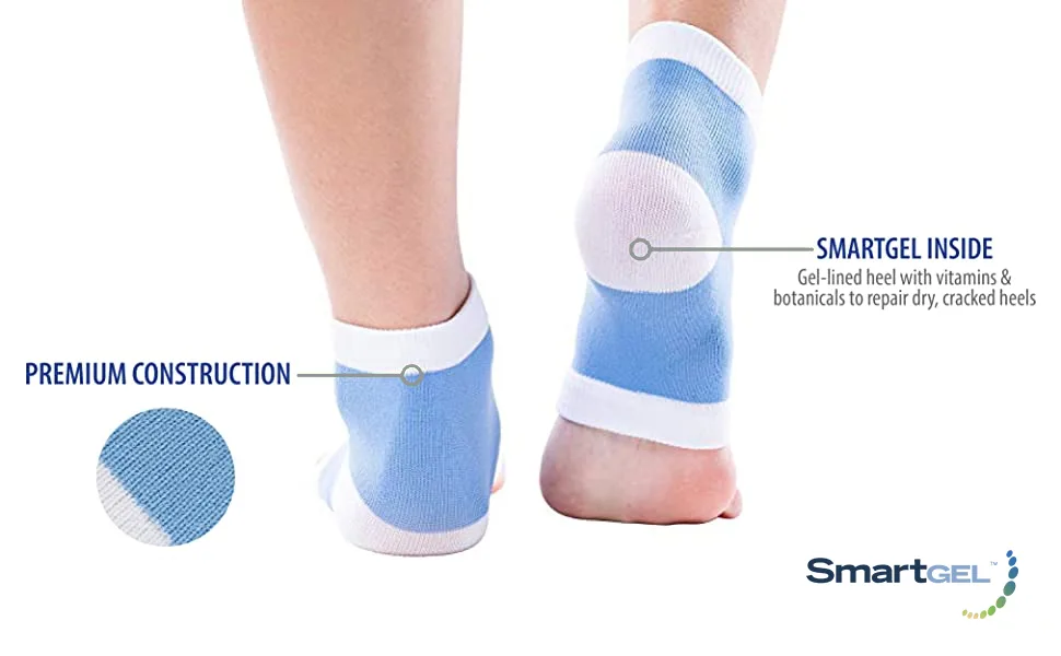 NatraCure Intensive Moisturizing Gel Heel Sleeves (1325-M CAT) 1 Pair - Blue Heel Sleeve - smartgel