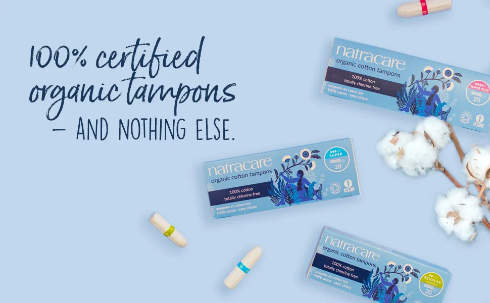 Natracare Non-Applicator 100% Organic Cotton Tampons, Super, Totally Chlorine Free, Biodegradable and Compostable (1 Pack, 20 Tampons Total) Super Super 20 Count - Certified Organic Tampons