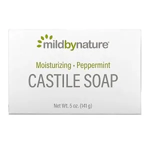 Castile Bar Soap Peppermint 5 oz (141 g) Mild By Nature - Castile Bar Soap