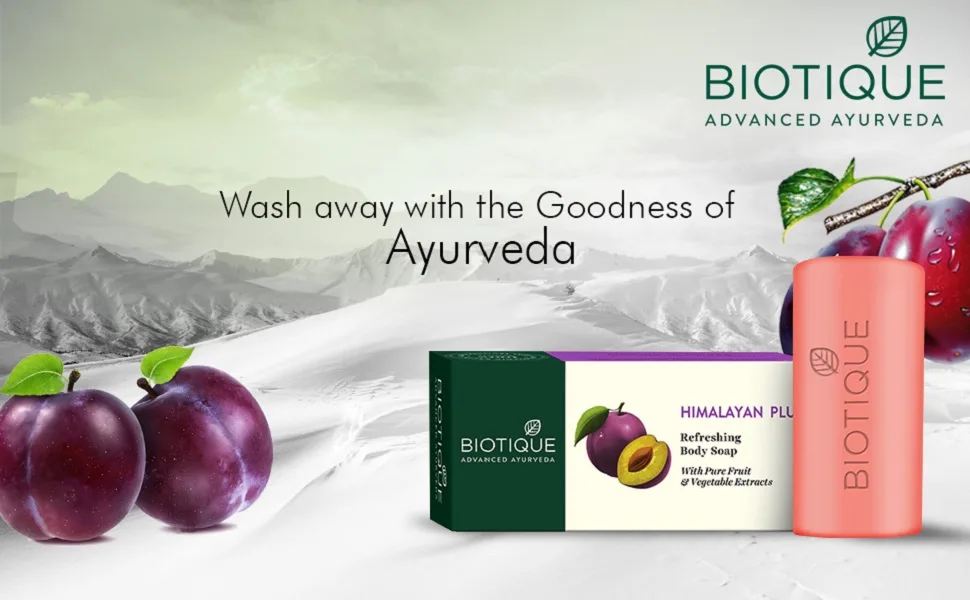 Biotique Bio Himalayan Plum Refreshing Body Soapwith Pure Fruit & Vegetable E. - Biotique Bio Himalayan Plum Refreshing Body Soap