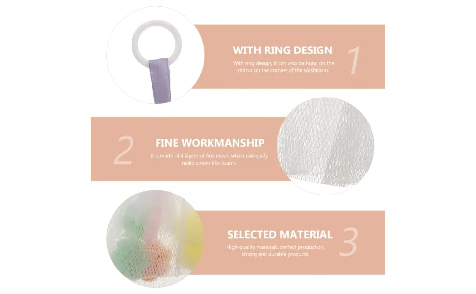 Didiseaon Shower Net Bag Mesh Network Grid Polyester - product information 4