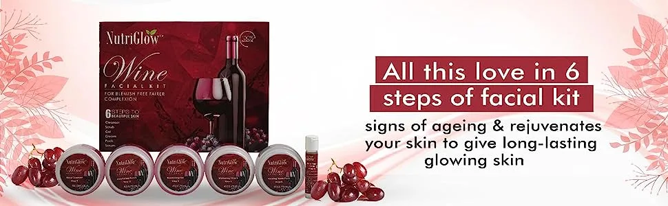 NUTRIGLOW 5 In 1 Face Massager Wine Facial Kit 250+10g (NG-Combo-028) - NutriGlow