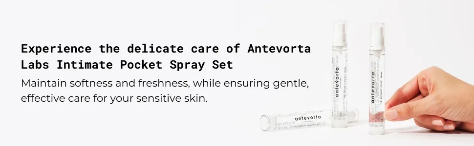 Intimate Pocket Spray Set | Moisturizing & Hydrating for Dryness Neutralizes Odor Irritability With Organic Alpine Skullcap Edelweiss & Japanese Honeysuckle 1.72 oz - Intimate Pocket Spray Set