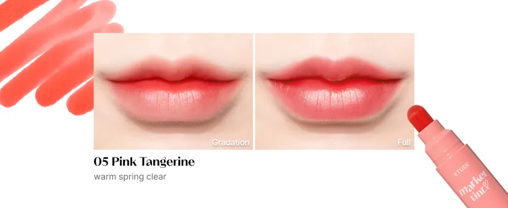 ETUDE Dear Darling Marker Tint #1 Raspberry Pop | Hydrating & Long Lasting Lip Stain | High Pigmented Lip Maker with Easy Drawing Tip | Korean Daily Lip Tint red - Dear Darling Marker Tint