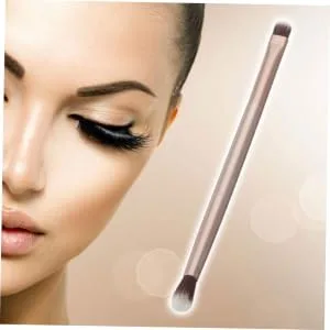 Double Ended Eyebrow Eyeshadow Brush Foundation Makeup Cosmetic Tool Soft Vegan Bristles Shallow Matted Versatile Makeup Brush for Precision and Blending - product information 1