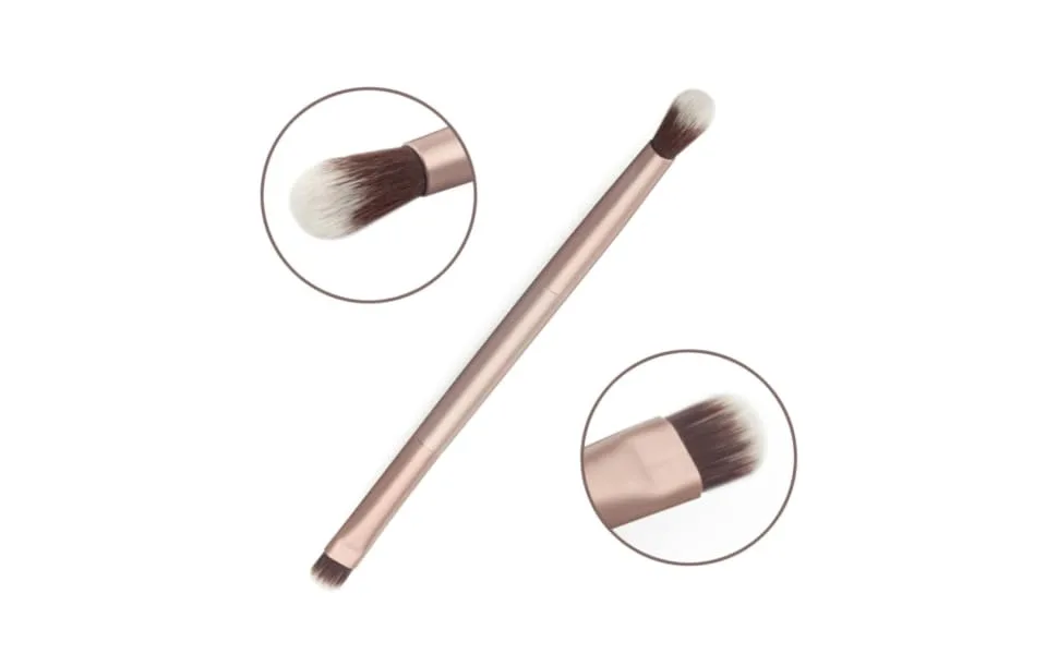 Double Ended Eyebrow Eyeshadow Brush Foundation Makeup Cosmetic Tool Soft Vegan Bristles Shallow Matted Versatile Makeup Brush for Precision and Blending - product information 2