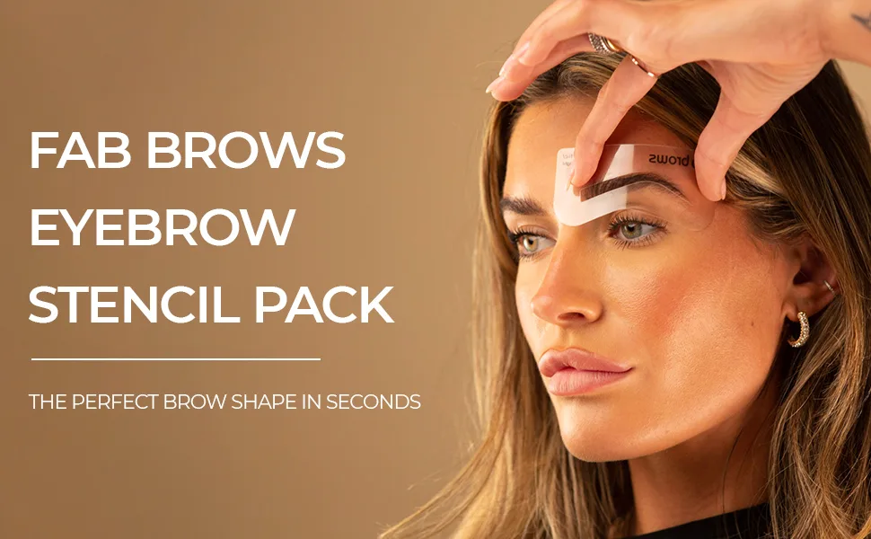 Duo Eyebrow Stencils | 6 Natural-Looking Brow Shapes | Easy Eyebrow Shaper Stencil | Fits All Faces & Sizes | Eyebrow Stencil Kit for Beginners & Professionals | Stencils Only Cruelty-Free Regular - fab brows stencils