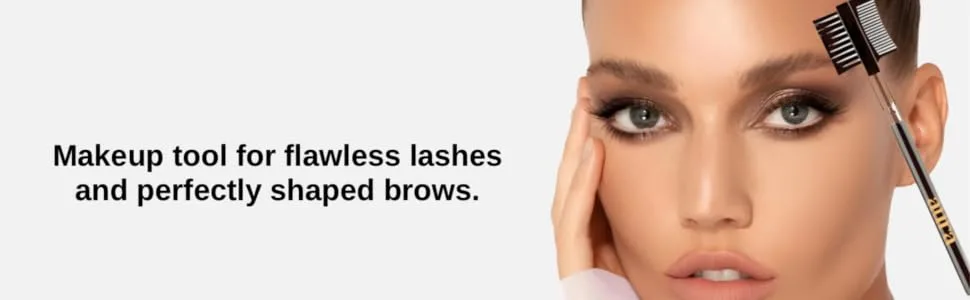 Aura eyebrow and eyelash brush. 3 different tools: comb reel and brush. ideal for separating eyelashes removing mascara clumps grooming eyebrows - Makeup