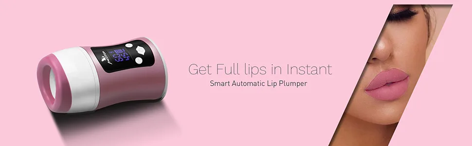Lip Plumper - Lip Suction Booster Automatic Intelligent Control (Time Sucking) Digital Display Charging via USB Standing Design Lip Filler for Lip Make-Up (Bonus Sponge Pad Included) - lip plumper