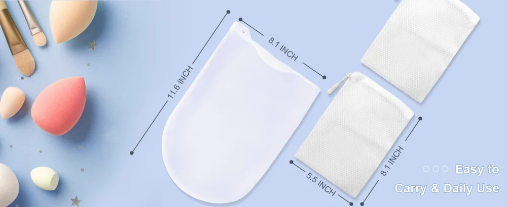 FERNIDA Makeup Sponge Cleaner Silicone Makeup Brush Cleaner Beauty Blender Cleaning Bag for Makeup Brush Foundation Sponge Cushion Puff Powder Puff - makeup brush cleaner