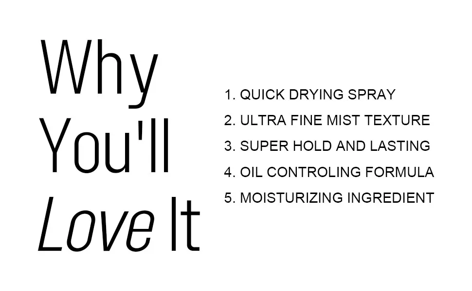 KYDA Makeup Setting Spray Ultra Fine Lightweight Setting Mist Lasting Oil Control Makeup Finish Quick Drying Formula Face Makeup Fixer Spray for All Skin 3.38 Fl Oz - setting spray