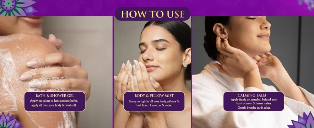 SPA CEYLON Sleep Wellness Trio Set | Restful Spa Essentials for Nourished Skin | Natural Ingredients | Ayurvedic - How to use