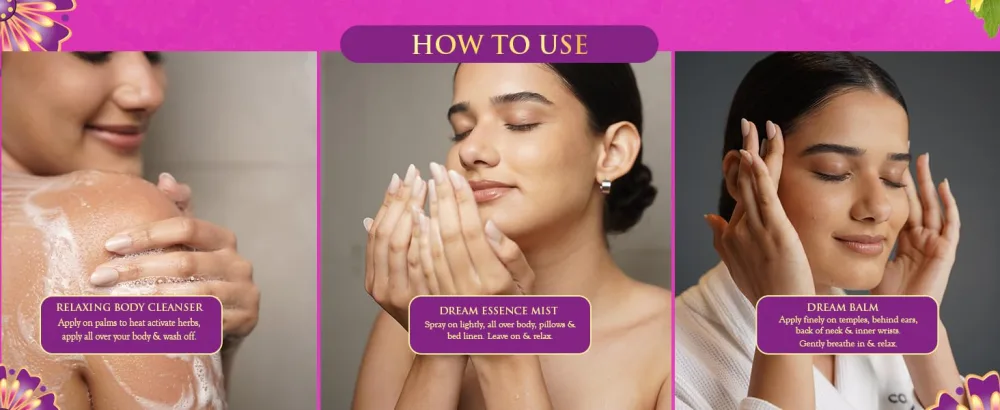 SPA CEYLON Sleep Intense Wellness Trio Set | Intensive Spa Essentials for Deep Rest | Ayurvedic Pampering Kit | Natural Ingredients - how to use