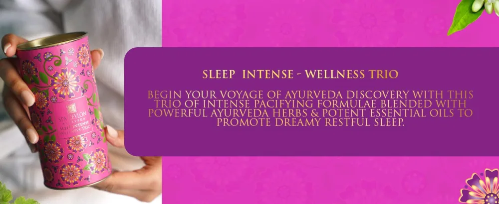 SPA CEYLON Sleep Intense Wellness Trio Set | Intensive Spa Essentials for Deep Rest | Ayurvedic Pampering Kit | Natural Ingredients - trio set