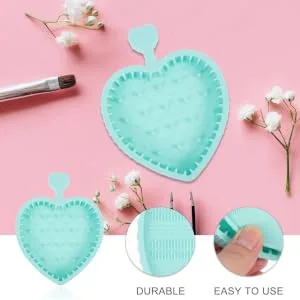 Makeup Brush Cleaning Pad Brush Cleaner Mat Makeup Brush Cleaner Silicone Makeup Brush Makeup Tray Silicone Cleaner for Makeup Brush Cleaning Tool Make up Makeup Tools 12x9cm Light Green - product information 1