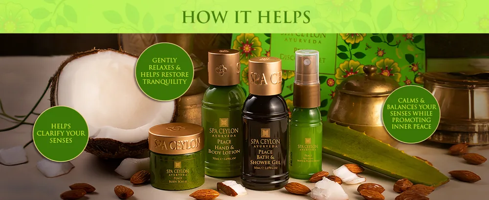 SPA CEYLON Peace Discovery Set | Ayurvedic Discovery Set for Tranquility and Relaxation | Spa Gift Set | Beauty Ritual - peace set