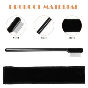 Didiseaon 2 Sets Eyelash Comb Eyelash Brush Eyebrow Brush Metal Brow Separator Practical Comb Steel Teeth Brow Cosmetics Tool Eyelash Beauty Comb Eyebrow Trimming Comb Single Sided Cloth Bag - product information 1