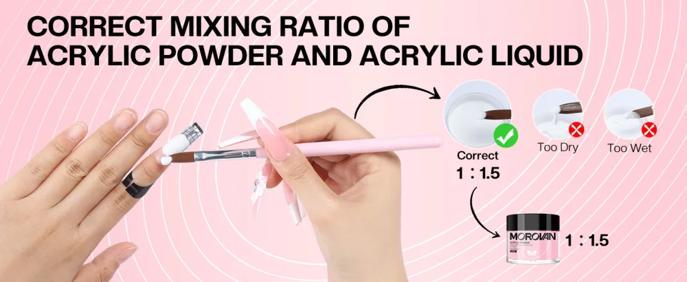 Morovan Acrylic Nail Kit for Beginners: Professional Nails Kit Acrylic Set With Everything Complete Starter Kit - with 3 Colors Acrylic Powder and Glitter Nail Powder - acrylic nail kit