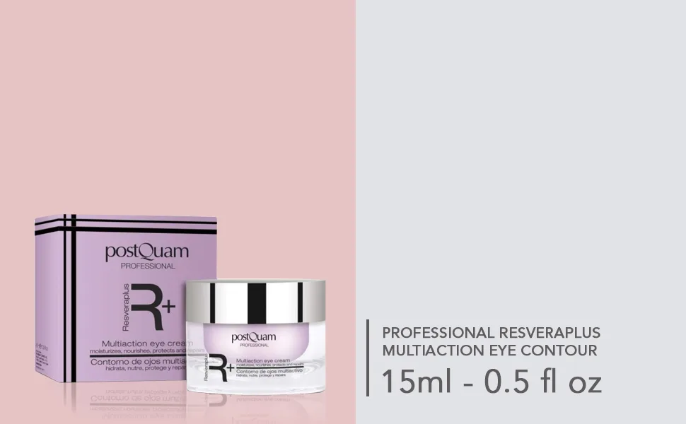 POSTQUAM Professional Resveraplus Multiaction Eye Contour 15ml - Red Vine Extract -Combats Alterations That Appear Around The Eyes - Rejuvenating Effect - postQuam Professional