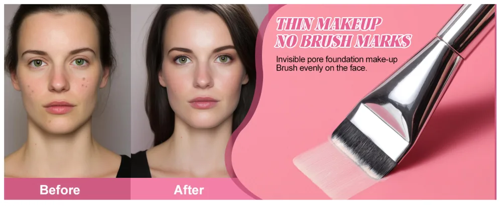 BS-MALL Foundation Makeup Brush Set with 3 Makeup Sponge Blenders silver & Pink - product information 2