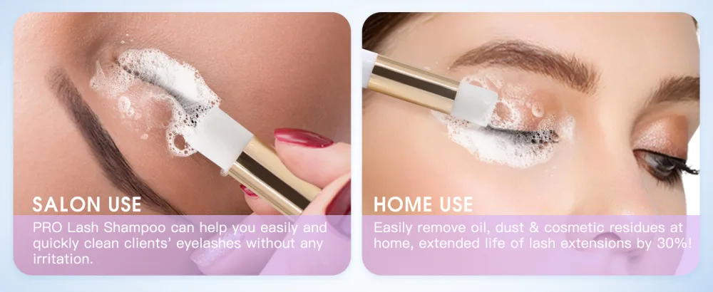 100ML Lash Shampoo for Lash Extensions Lash Fan Dryer Eyelash Brushes and Rinse Bottle Lash Cleaning Kit for Salon and Home Use - salon use and home use