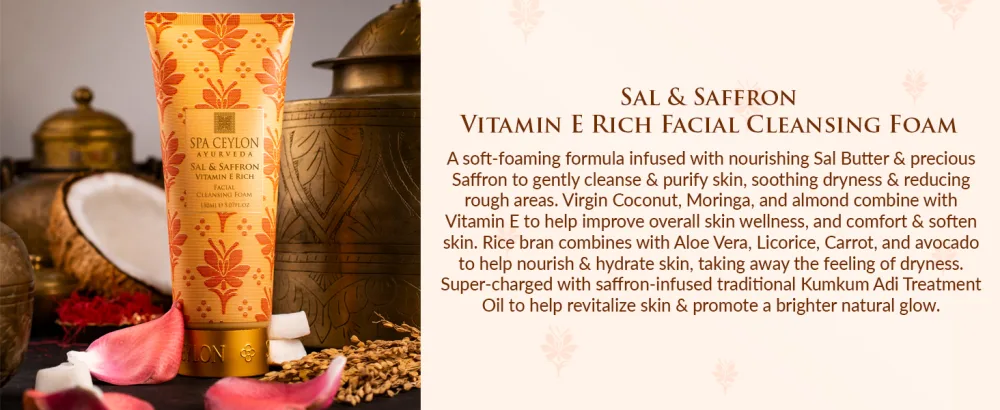 SPA CEYLON Sal and Saffron Vitamin E Enriched Facial Cleansing Foam | Gentle Cleanser | Hydrating | Skin Radiance - product information 2