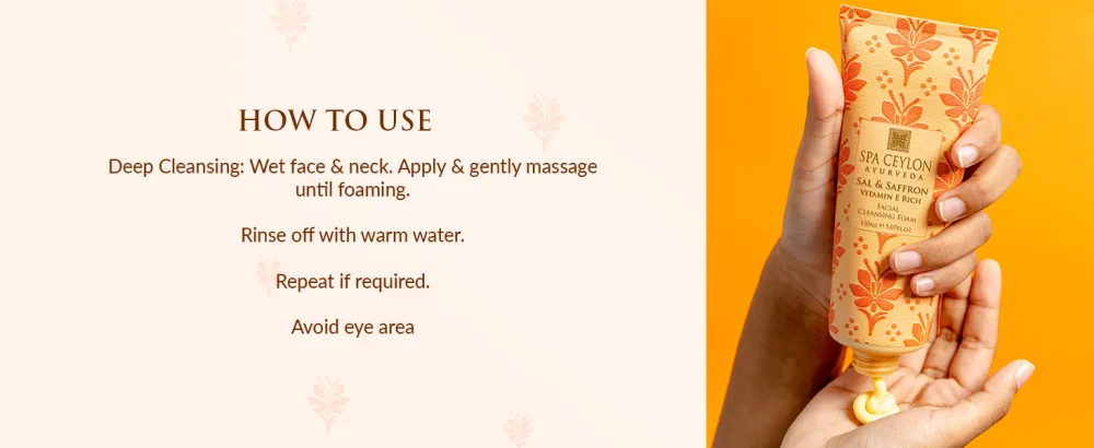 SPA CEYLON Sal and Saffron Vitamin E Enriched Facial Cleansing Foam | Gentle Cleanser | Hydrating | Skin Radiance - product information 3
